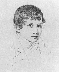 Samuel Cousins, aged 13 - self portrait in pencil