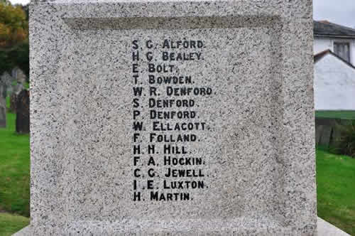 Plaque 1 on the Hatherleigh Memorial