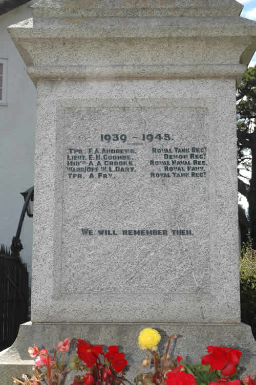 1939 Panel from Thorverton Memorial