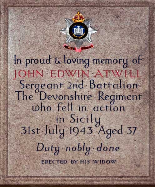 Memorial to John Atwill